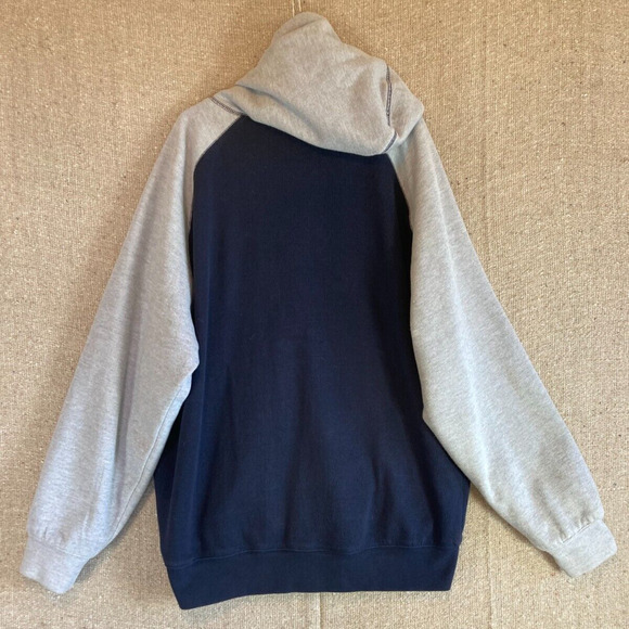 Mens Sz XL AND1‎ Hooded Sweater Blue Gray Full Zip Fleece Lined - Picture 8 of 8